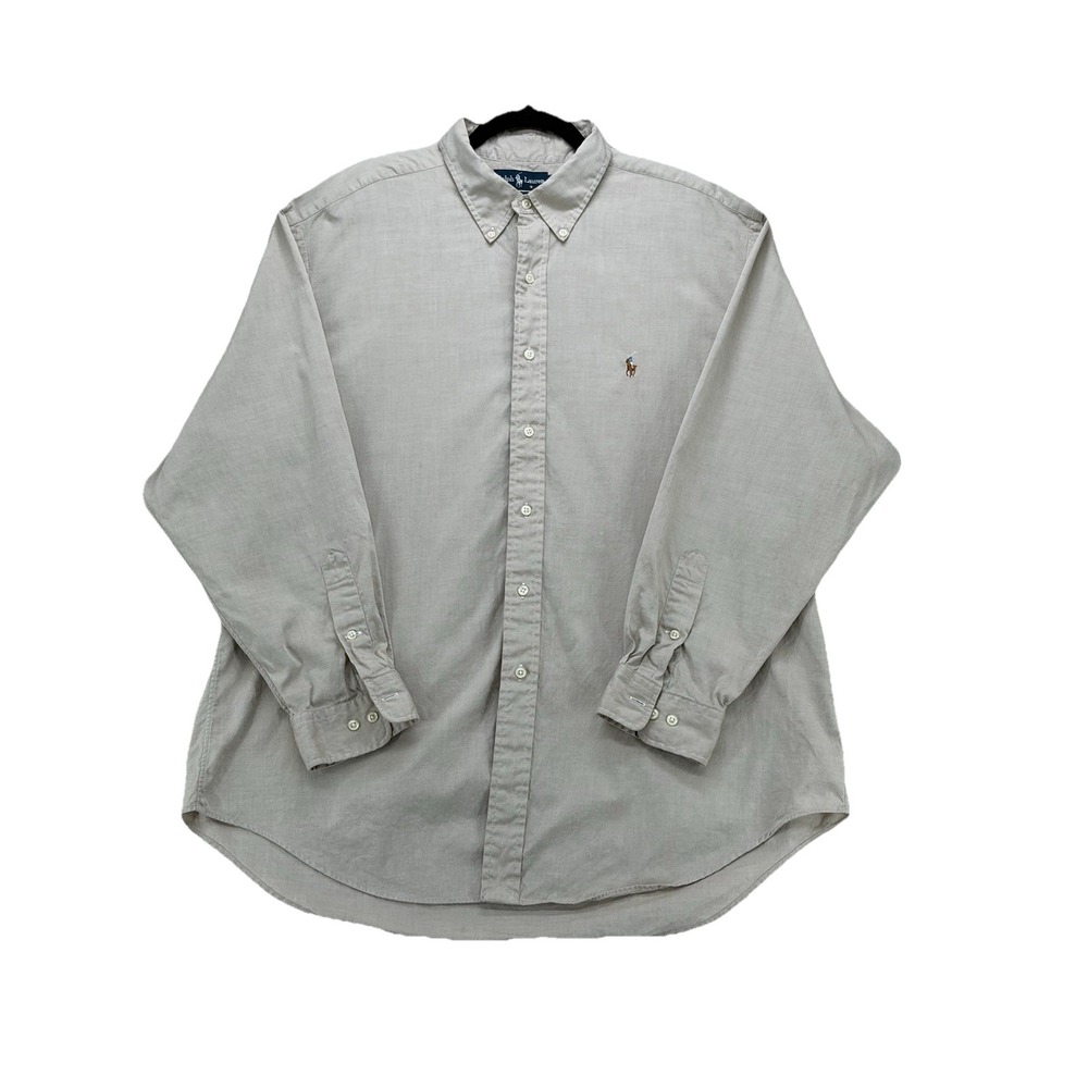 VNT Preppy Ralph Lauren Long Sleeve Dress Shirt Yarmouth Cotton Size 17.5 34/35
